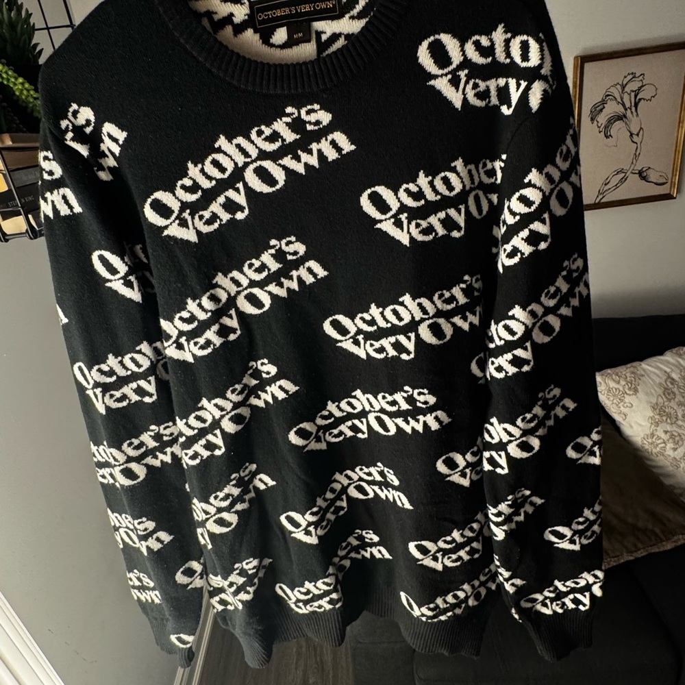 OVO Black and White Crewneck Sweater